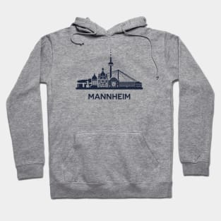 Skyline emblem of Mannheim, city in the southwestern part of Germany Hoodie